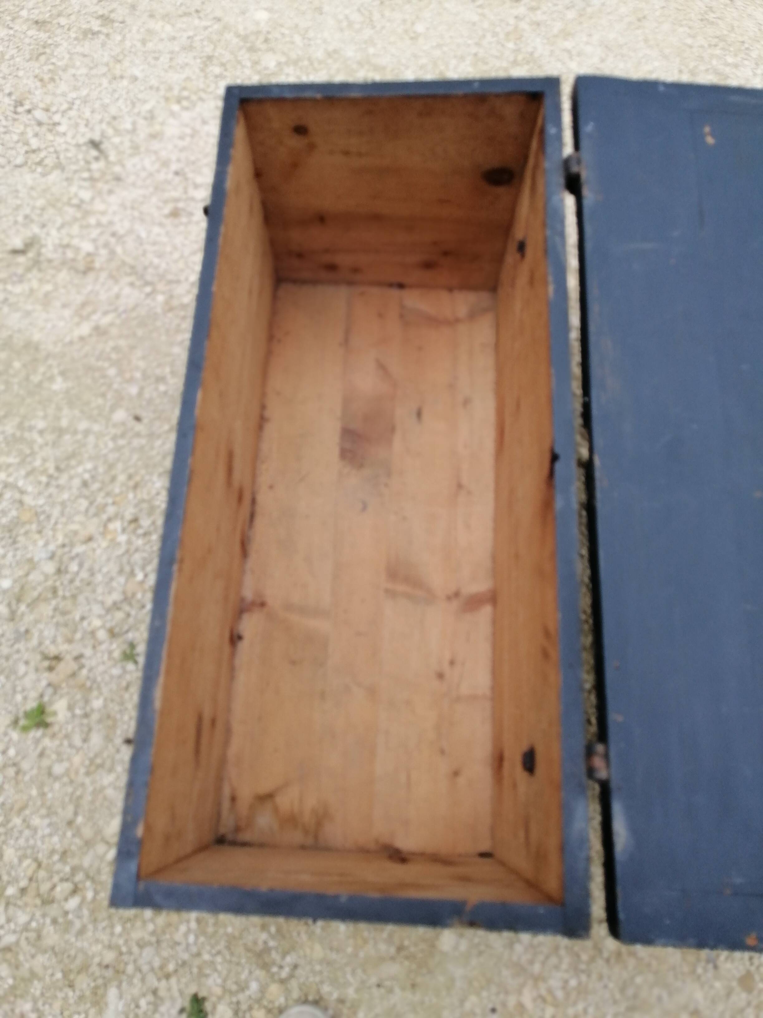 Old vintage wooden travel trunk