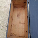 Old vintage wooden travel trunk