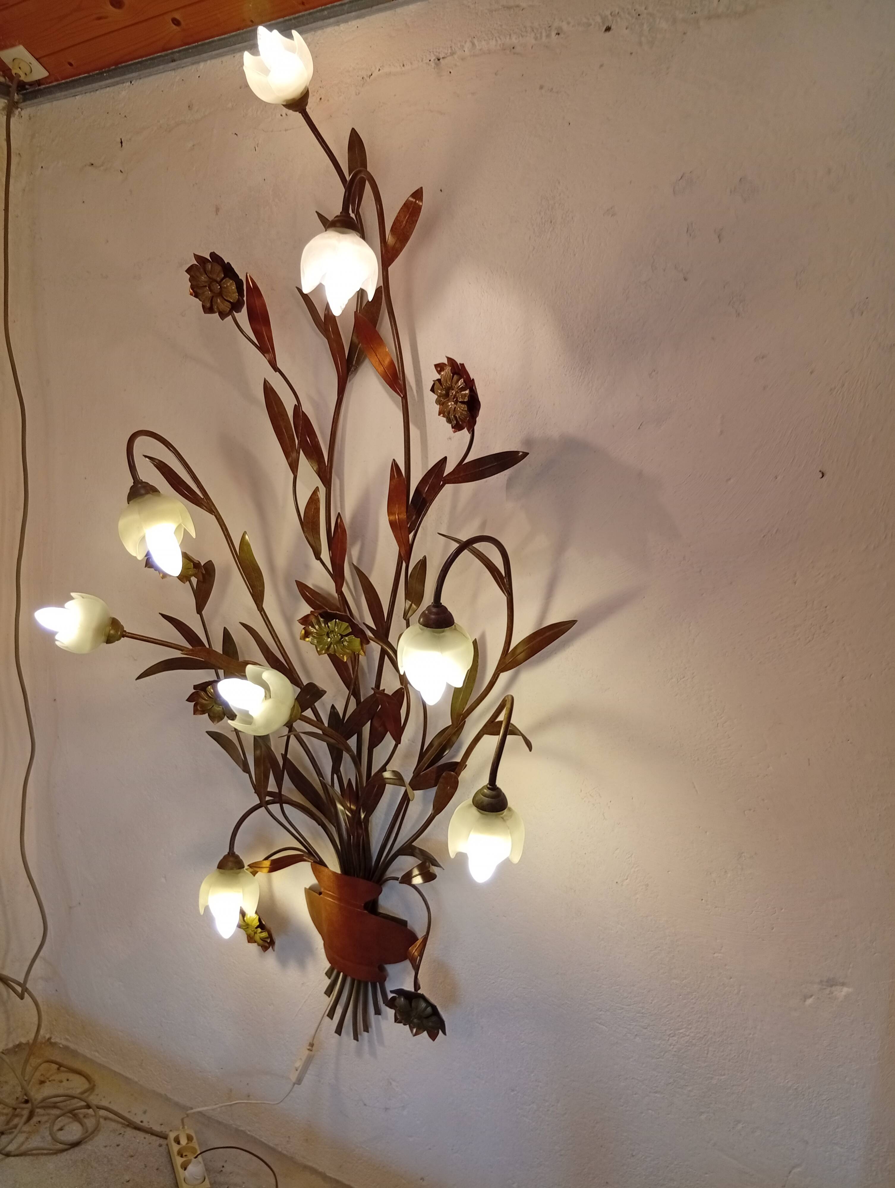 Florentine applique, floral and botanical, copper.