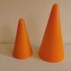 Table lamps, model Teepee, from the 80s in double-layer glass (orange and milky white)