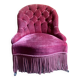 Antique Napoleon III period upholstered toad armchair – 19th century – Upholstered red velvet