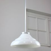 Mid-century Italian Aluminum and Glass Pendant Lamp