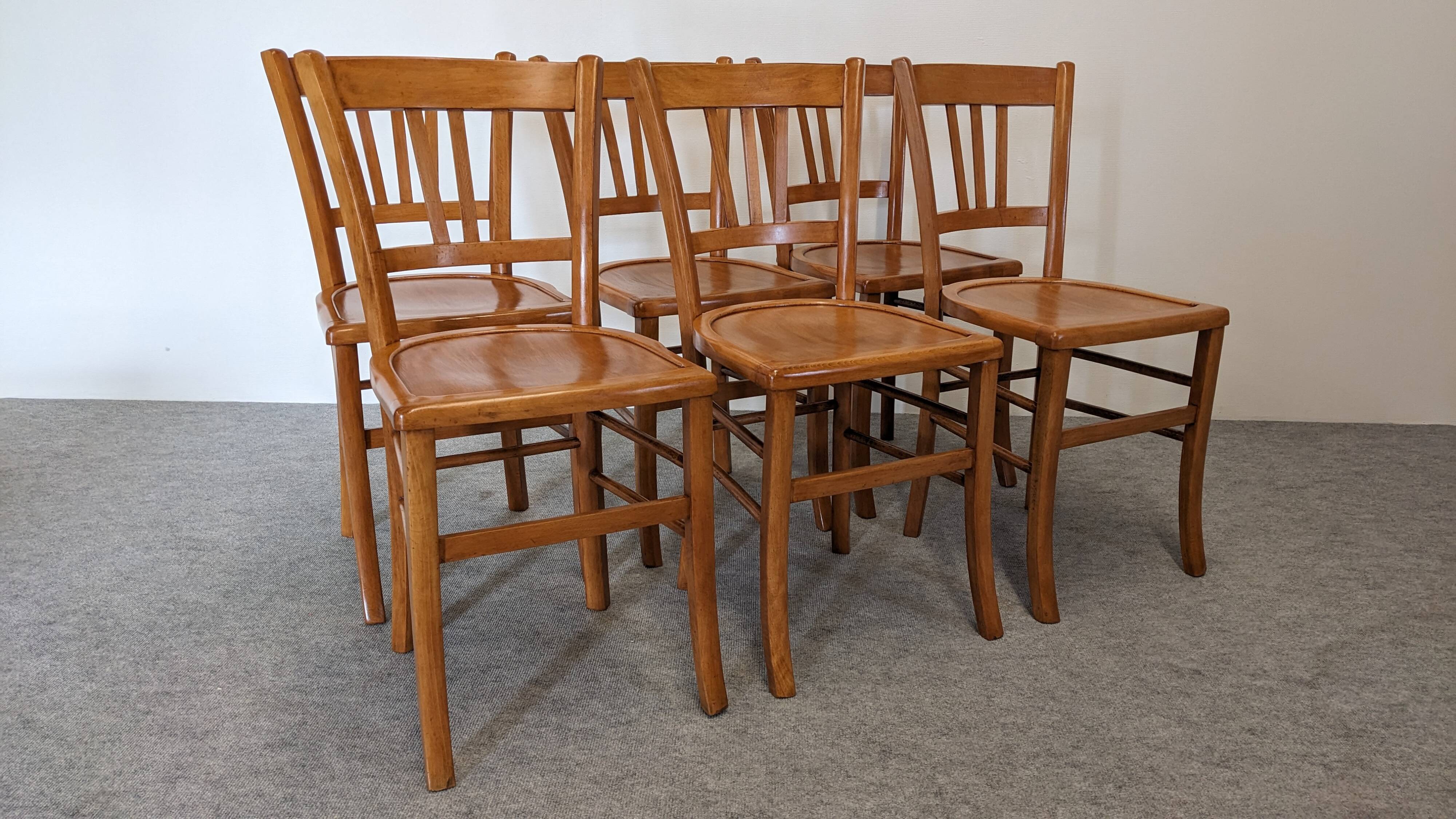 Set of 6 bistro chairs by Luterma, 50s/60s