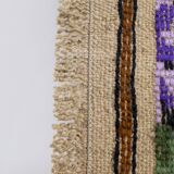 Handwoven Floral Pattern Needlepoint Kids Kilim Rug, Wall Hanging Turkish