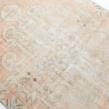 Soft Pastel Orange Wool Vintage Rug