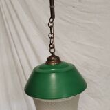 Vintage sandblasted glass pendant light
