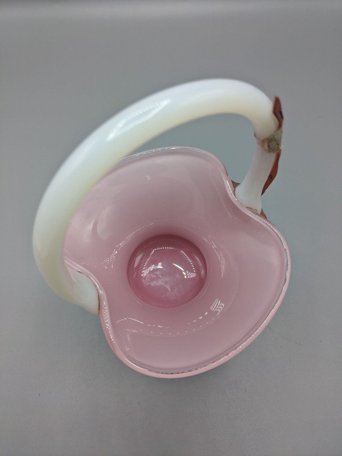 opaline basket, candy pink from Cristaleria La Toscana - H: 20cm