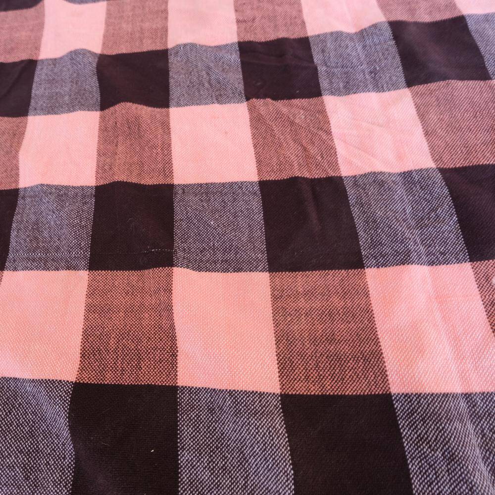 Vintage haik checkered bed throw from Morocco - 183 x 223 cm