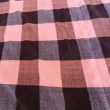 Jeté de lit à carreaux vintage haik du maroc - 183 x 223 cm