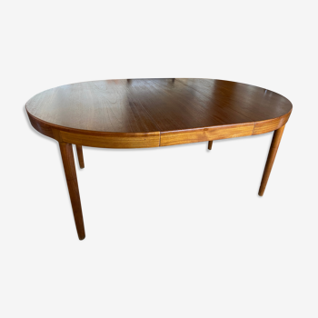 Table à manger ronde extensible mid century danoise, Harry Ostergaard