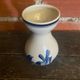 Antique DELFT Vase White Ceramic Blue Decor Vintage Mill #D573