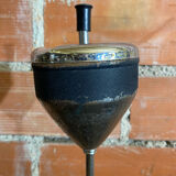 Vintage Cast Iron Stand Ashtray + Chrome Metal Arm