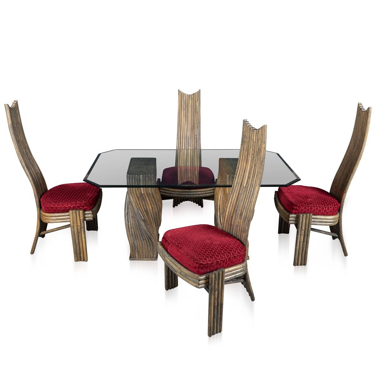 20thc american dining table & four chairs by mcguire