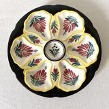 Hand-painted HB Quimper oyster plate