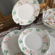 6 vintage dessert plates, Salins France