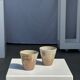 Set of 2 cups in Indonesian ceramic (brown & speckled glazed matte)