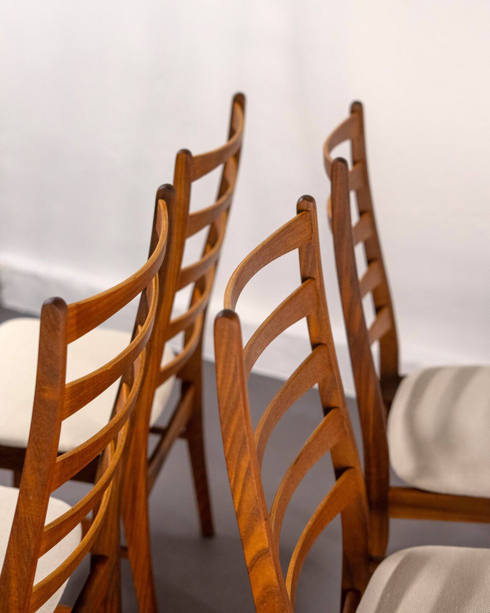 Set of 2 Danish Dining Chairs made of Teak and Beige Upholstery, circa 1960