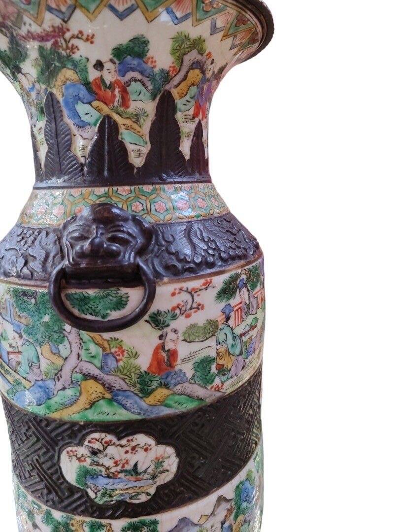 A Chinese famille rose porcelain vase called 'from Nanking' 19th century 55cm