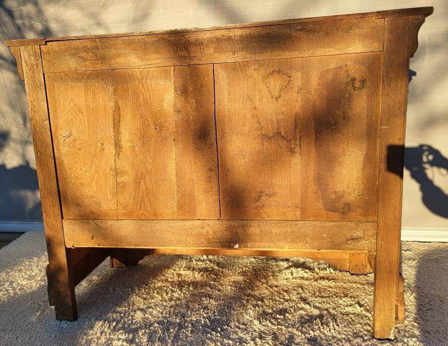 Louis-Philippe 19th century solid oak chest of 4 drawers