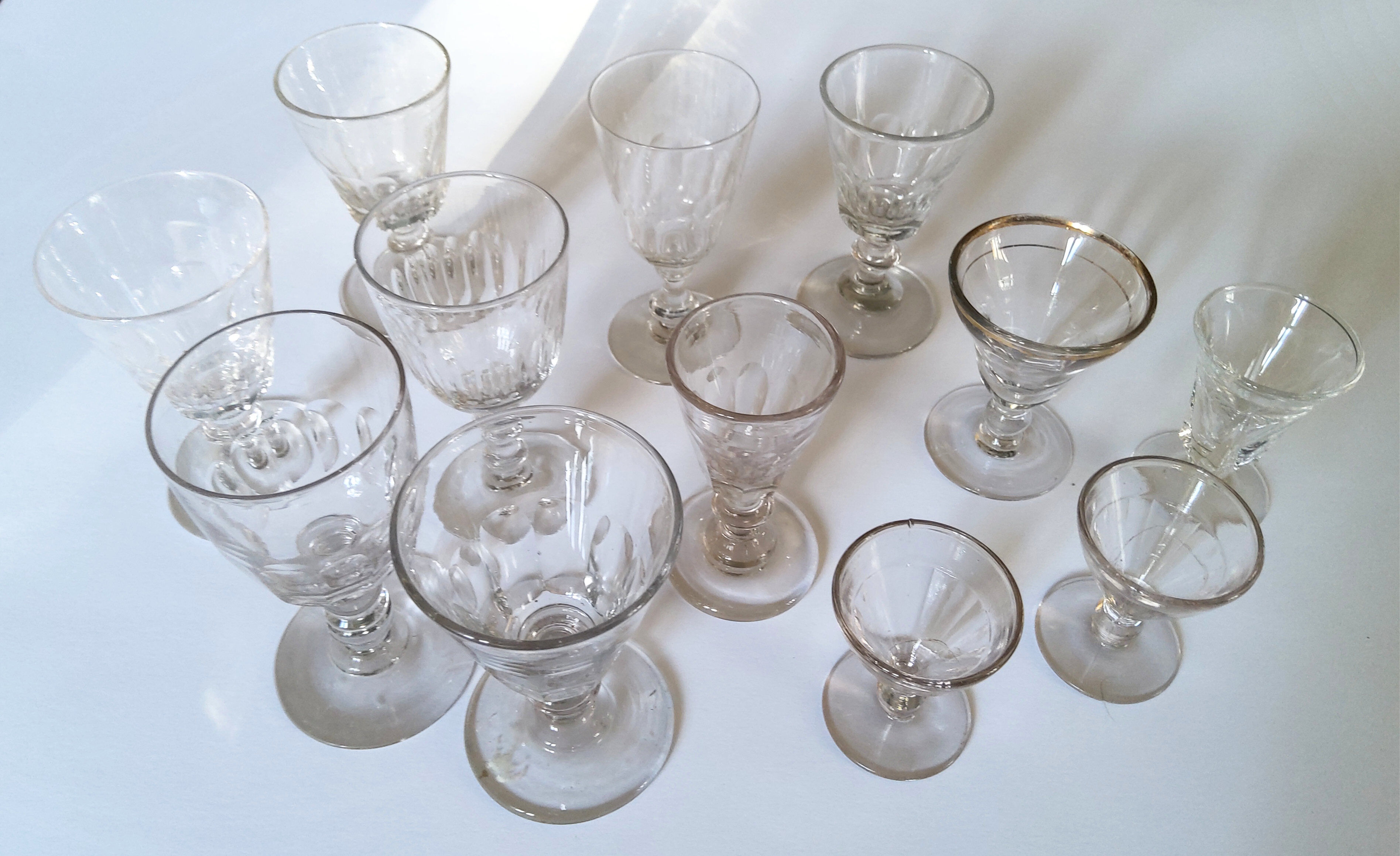 Set of antique glasses