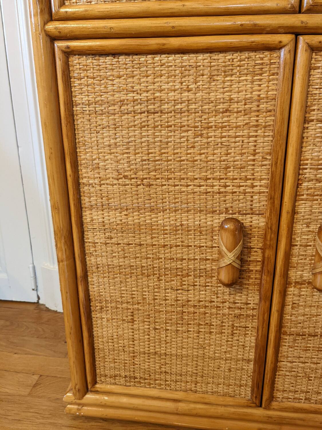 Rattan and wicker chest of drawers