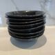 Vallauris service, the pottery of the great oak. Black metal glazed ceramics.