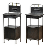 Set of Iron Nightstands, circa 1910
