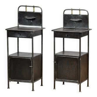 Set of Iron Nightstands, circa 1910