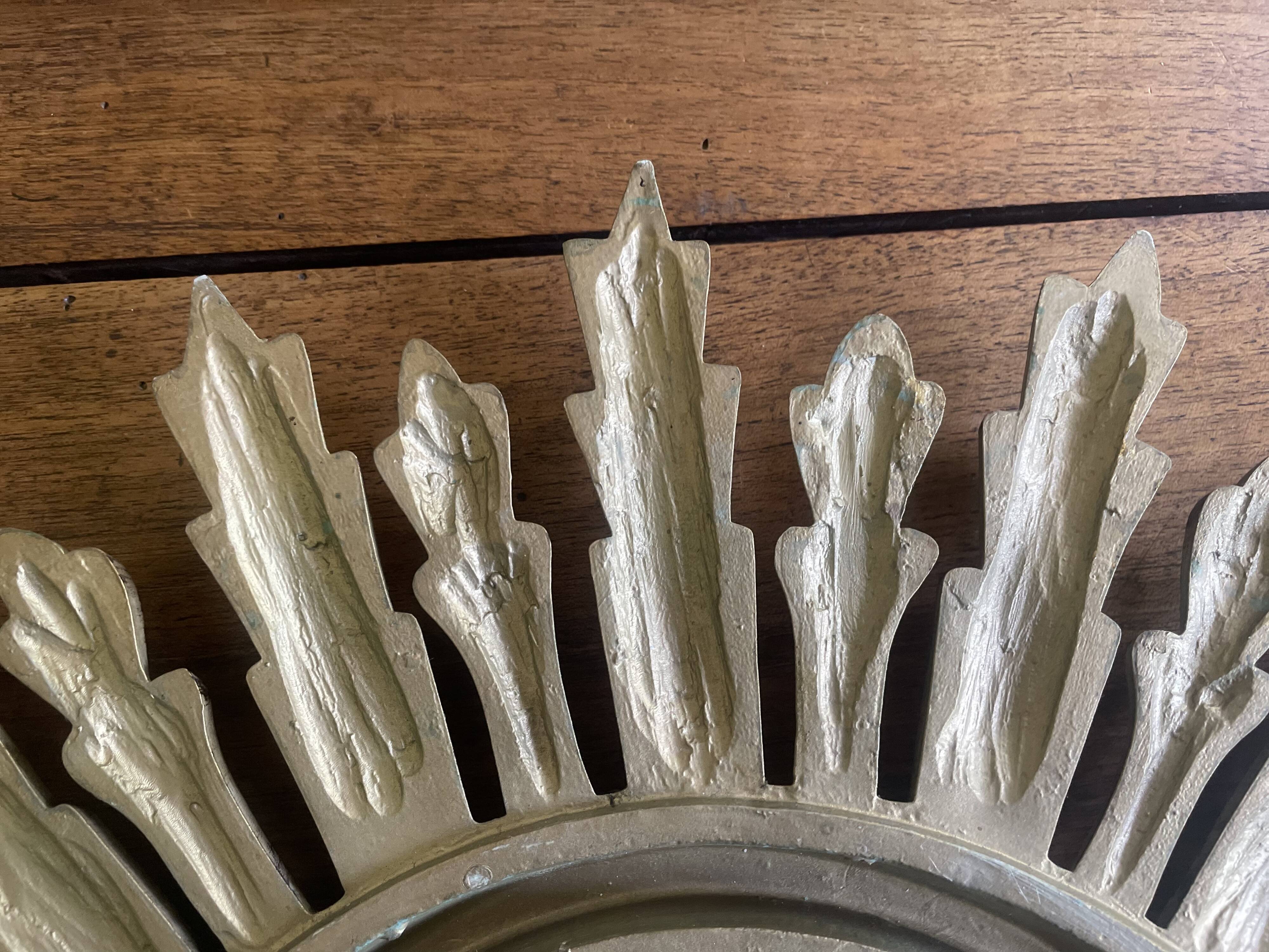 70'S golden resin sun mirror