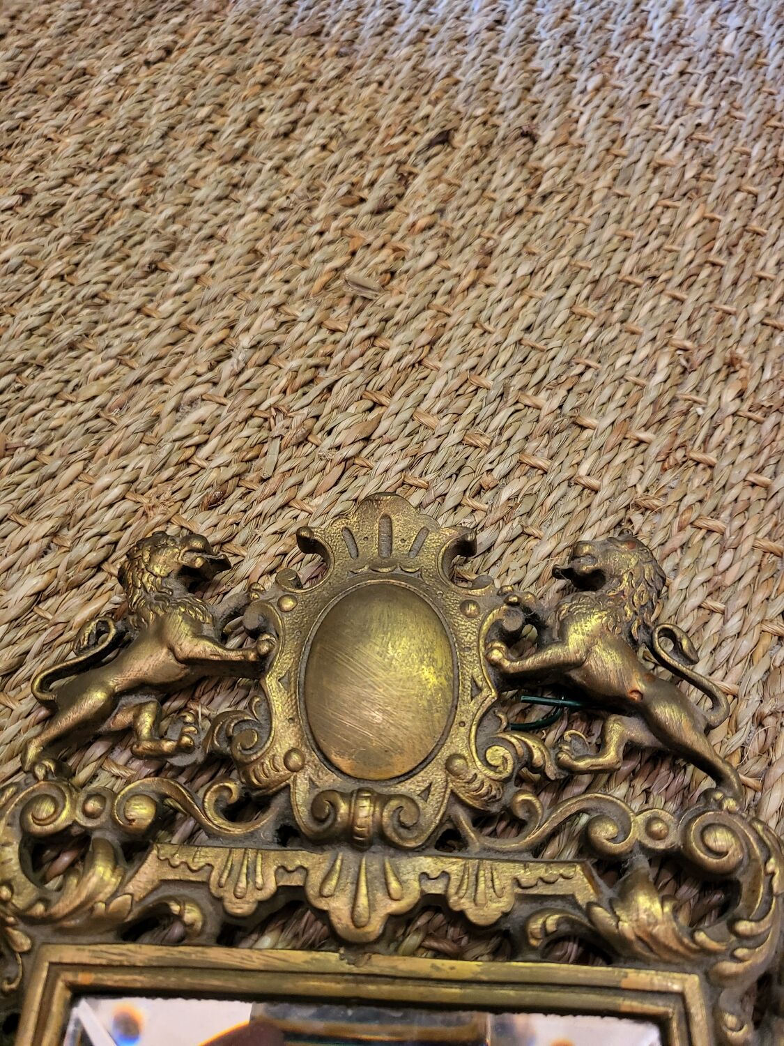 Miroir bougeoirs en bronze 18x46cm
