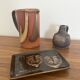 Set of 3 vintage brutalist ceramics