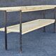 Vintage perforated metal craft display shelf