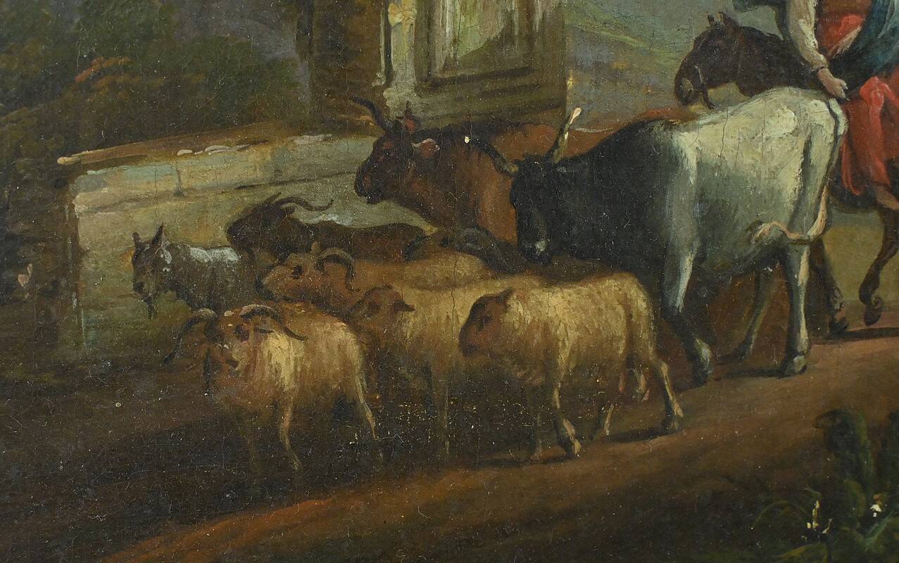 Painting “The Temple of Tivoli”, Italy – Late 19th century