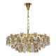 Chandelier in gilded brass and crystal - Palwa - Germany, 1960s