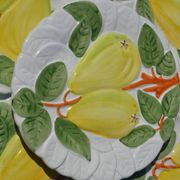 Assiettes à dessert en barbotine citron