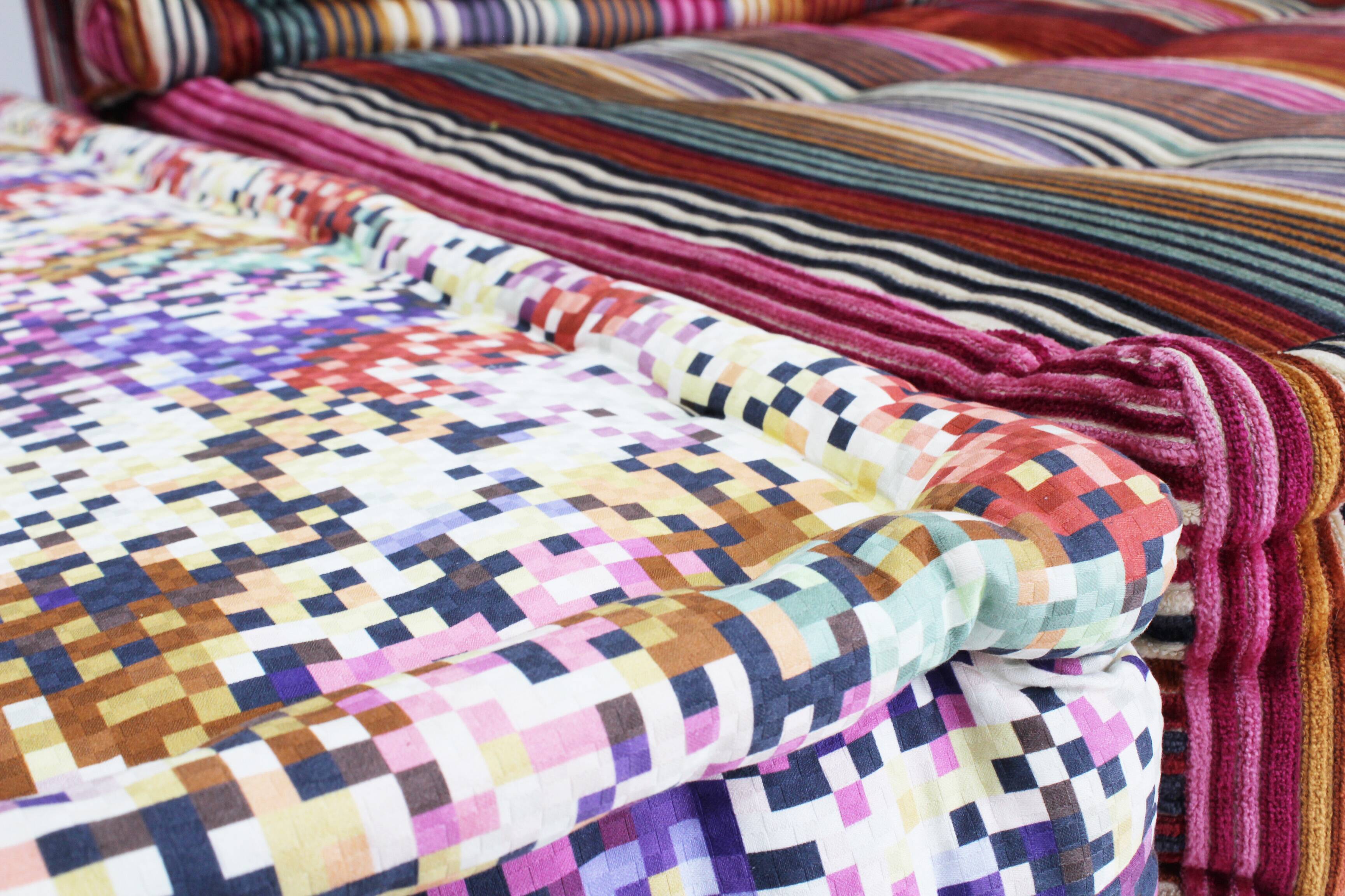 Roche Bobois Mah Jong sofa Missoni fabric design by Hans Hopfer , set of 14