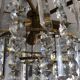 Old hot air balloon chandelier with crystal and bronze grapevines 9 fires