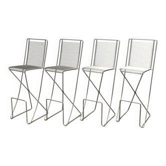 Kreuzschwinger Bar Stools 2nd Generation German by Till Behrens for Till Behrens Systeme, 2000s, set of 4