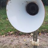 Designer reading lamp from the 70s in chrome and red lacquered sheet metal