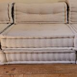 Mah Jong sofa by Roche Bobois in beige by Hans Hopfer, set of 7 modules.