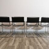 Mid-century chromed leather chairs