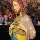 Large polychrome plaster statue of Jesus Christ
