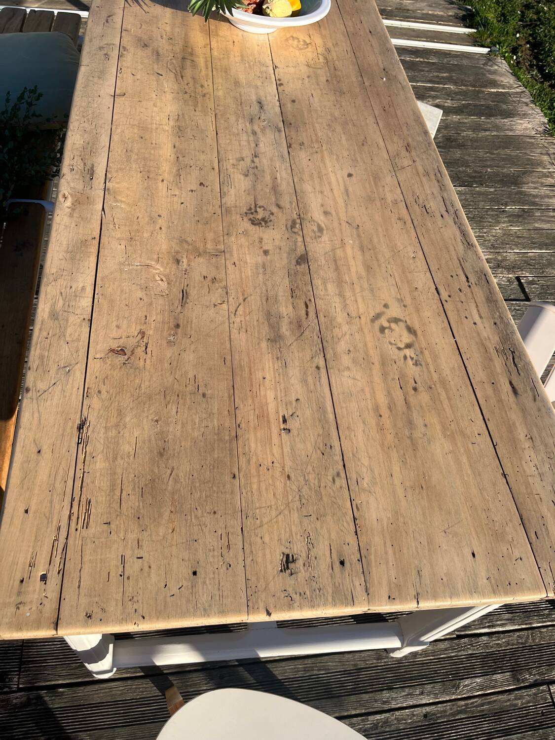 Large old farm table