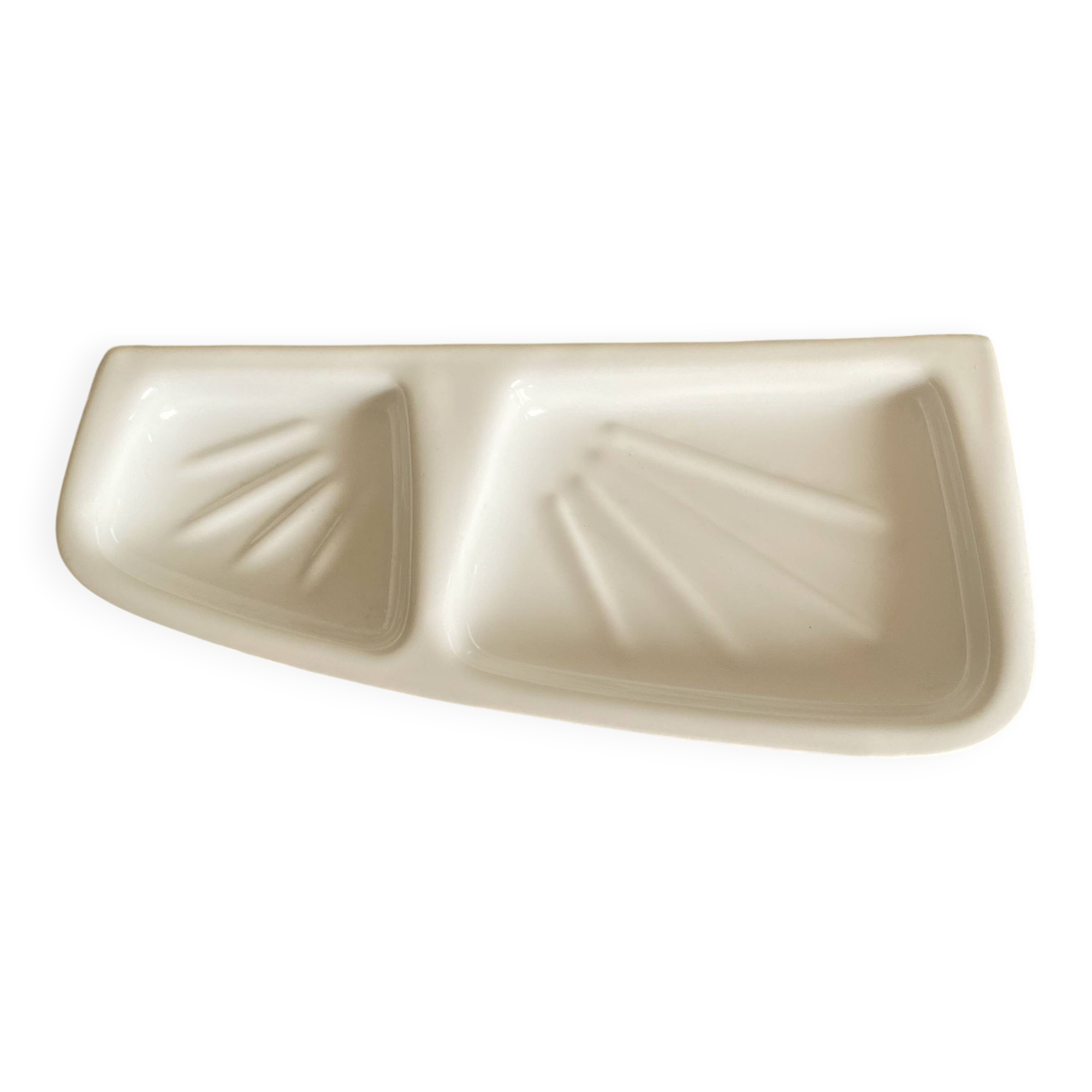 Vintage white ceramic wall-mounted soap dish