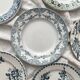 6 mismatched Saint Amand ironware dessert plates
