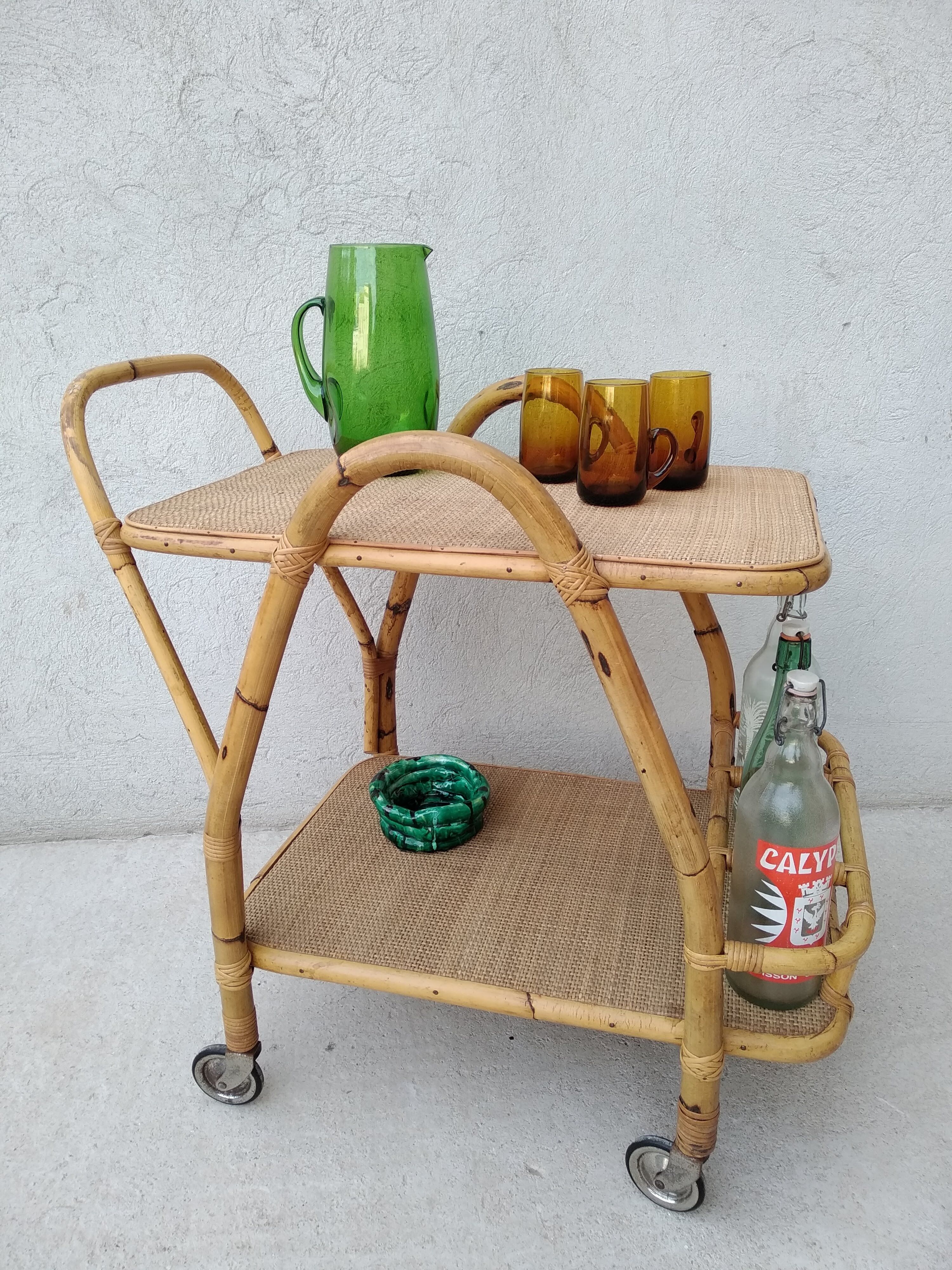 Pitcher and glasses in blown glass vintage 60s