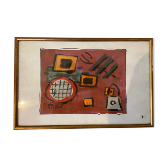 Painting abstract composition