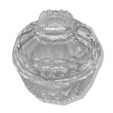 Molded glass sugar bowl