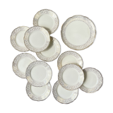 Villeroy & Boch dessert service in white porcelain golden flowers