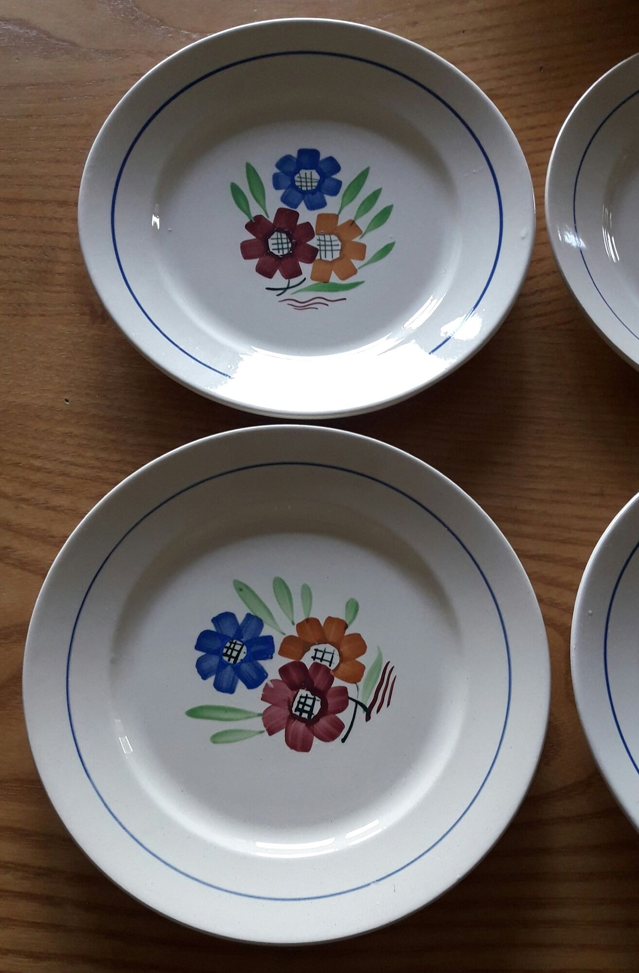 Set of 6 flat plates and 1 round dish KG Lunéville "Agnès"